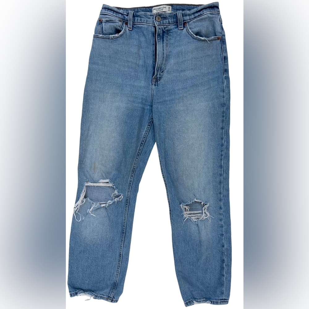 Abercrombie & Fitch Women’s Jeans Light Wash, Size 29, Distressed Ankle Straight